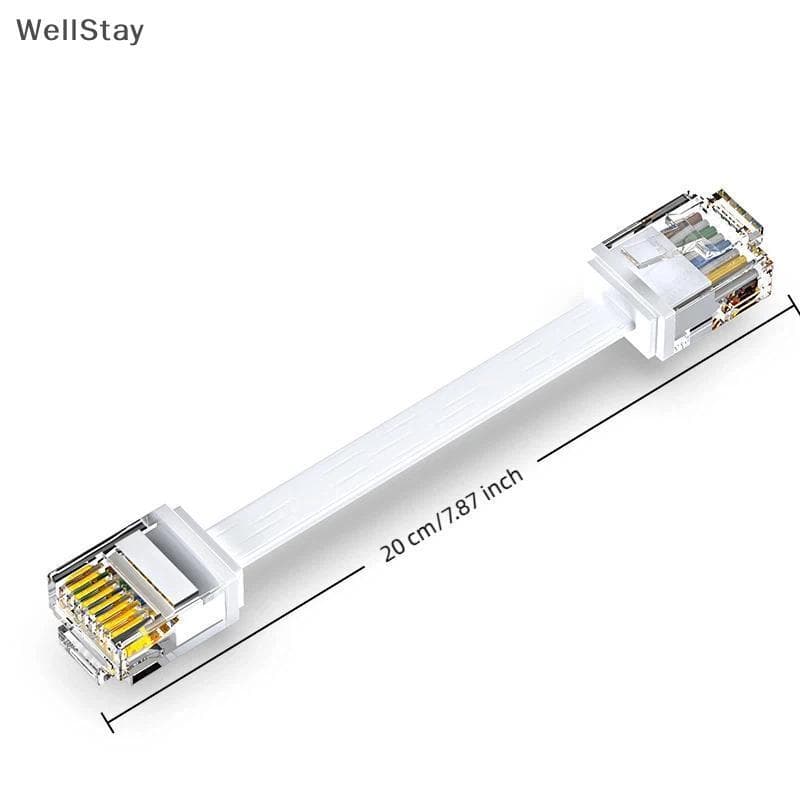 [WellStay] Cabo De Rede UTP De 0.2 M/0.3 0.5/1 10 Gbps Cat 6 Ethernet Plano 1000 Para Roteador De Laptop E PC [BR]