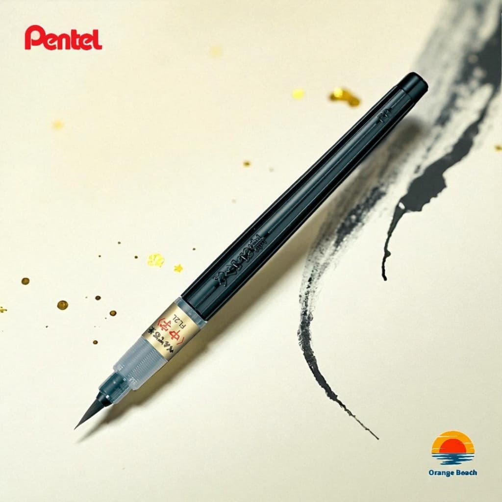 Pentel Fude Pincel XFL2 Series/6 Tipos de Ponta do Largo ao Extra Fino + Cartucho/Japao