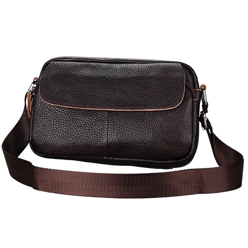 Bolsa transversal masculina de couro genuíno mais vendida, bolsa de ombro pequena para esportes ao ar livre, bolsa de om