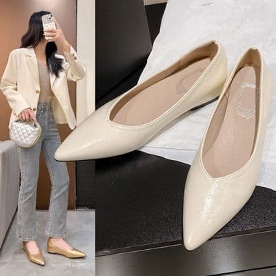 4 cores tamanho grande 35-42 estilo francês bico fino boca rasa sapatos femininos primavera verão ao ar livre Wear Commu