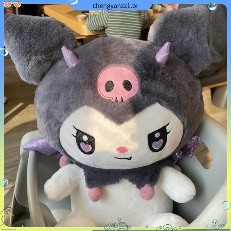 Bonito diabo Kuromi boneca melodia brinquedo de pelúcia sofá travesseiro boneca crianças presente aniversário