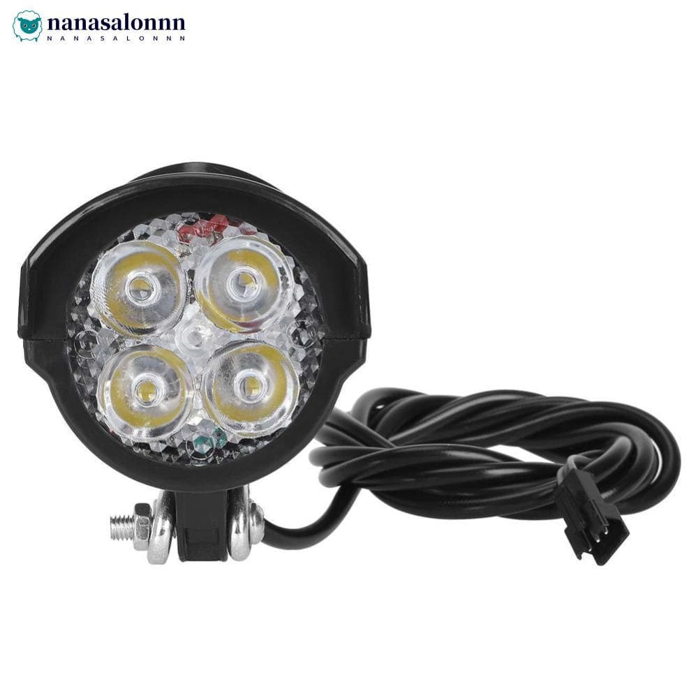 NANASALONNN 36V 48V 60V E-Bike Horn Light Bicicleta Elétrica 4 LED Farol 12W 18W 2 Em 1 Buzina Luz Lanterna De À Prova D