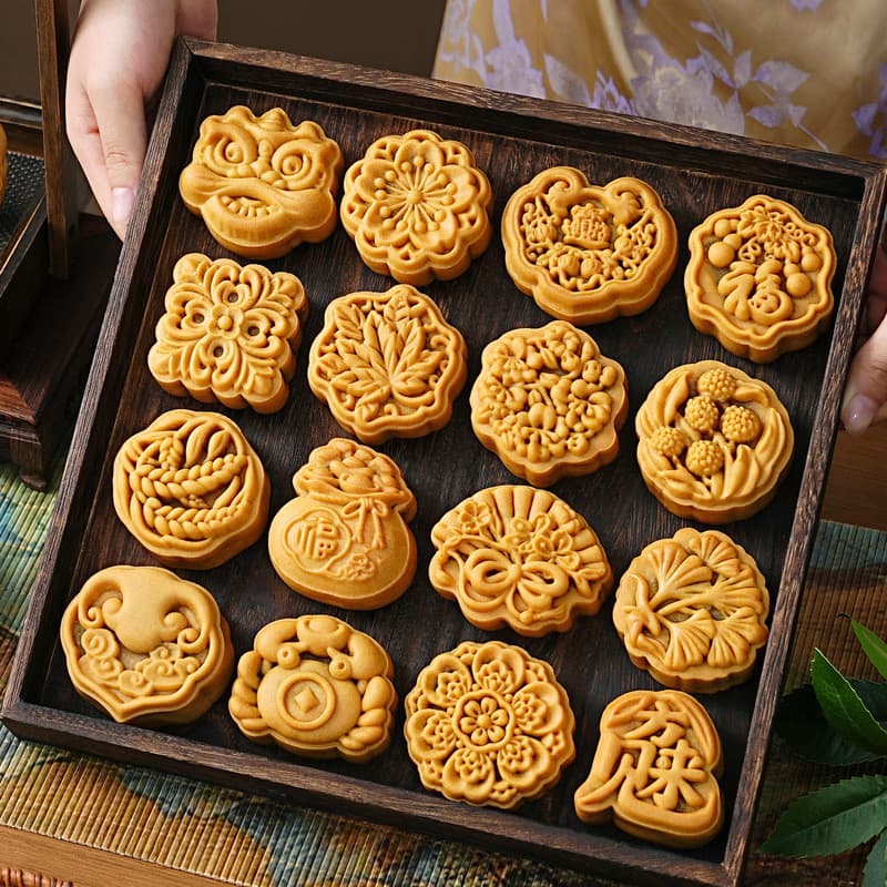 [Estoque pronto] Molde Mooncake 2026 Novo estilo Maple Leaf Lion Awakening Ruyi Estilo cantonês Estilo chinês tradiciona