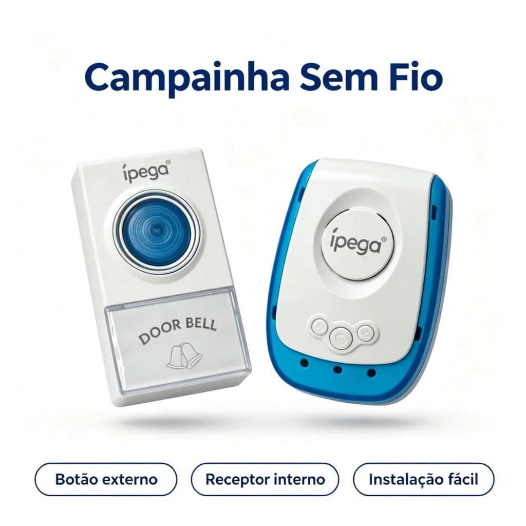 Campainha Sem Fio Residencial Wifi Longo Alcance Prova Dágu