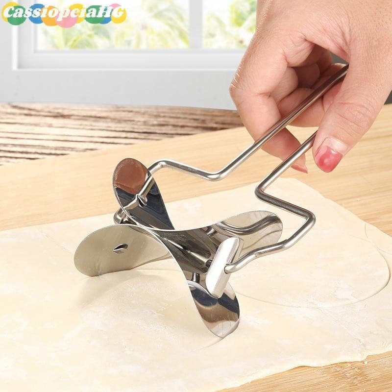 (Cassiopeiahg) 304 Aço Inoxidável Bolinho De Massa Círculo Rolo Máquina Cozinha Pastelaria Embosser DIY Torta Ravioli Ac