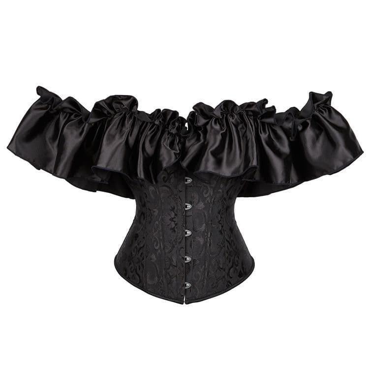 Novo E Retro Renda Ombro Largo Estilo Palácio Top Espartilho Desgaste Exterior Moda Shapewear Roupas Cintura Apertada No