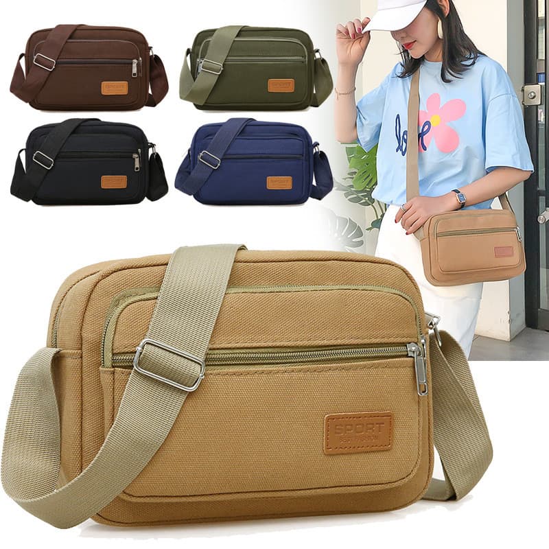 Bolsa Crossbody De Lona Masculina , De Ombro Casual De Grande Capacidade Para Deslocamento