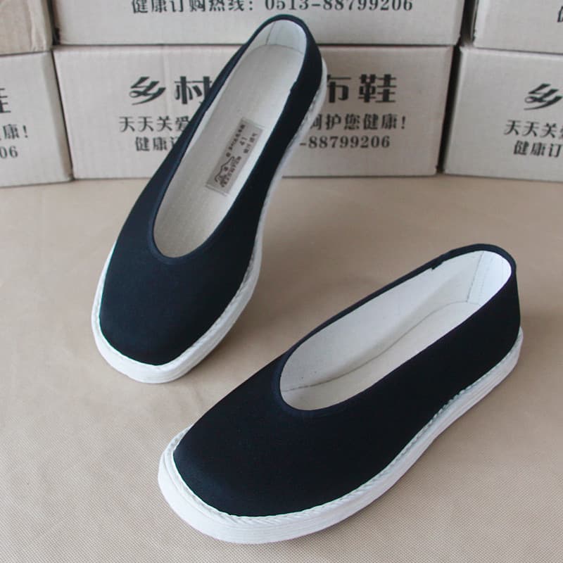 Velho pequim Melaleuca sola boca redonda sapatos de prática matinal Retro Arhat sapatos respirável desodorante pano sola
