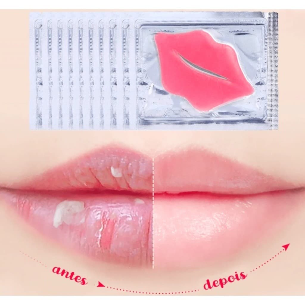 KIT 10/20/30 Máscaras Labial De Mel De Colágeno Com Cristal Hidratante Para Lábios Beleza Mask