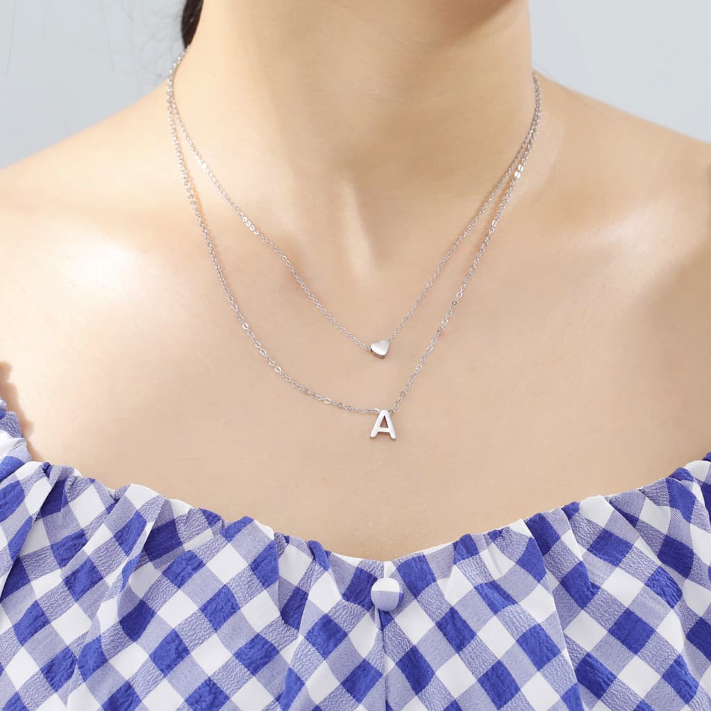 Produto novo e muito vendido, colar feminino em formato de coração, estilo ins, moderno e simples, cor de aço, colar de