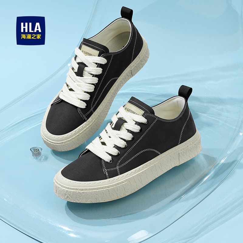 HLA/Hailan House sapatos masculinos 2025 novo estilo respirável tênis masculino de sola grossa moda tendência Retro sapa