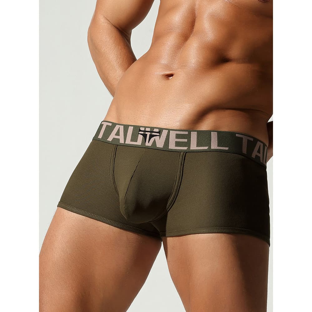 Cueca boxer masculina exclusiva, simples e confortável, cueca boxer bege de aba larga com