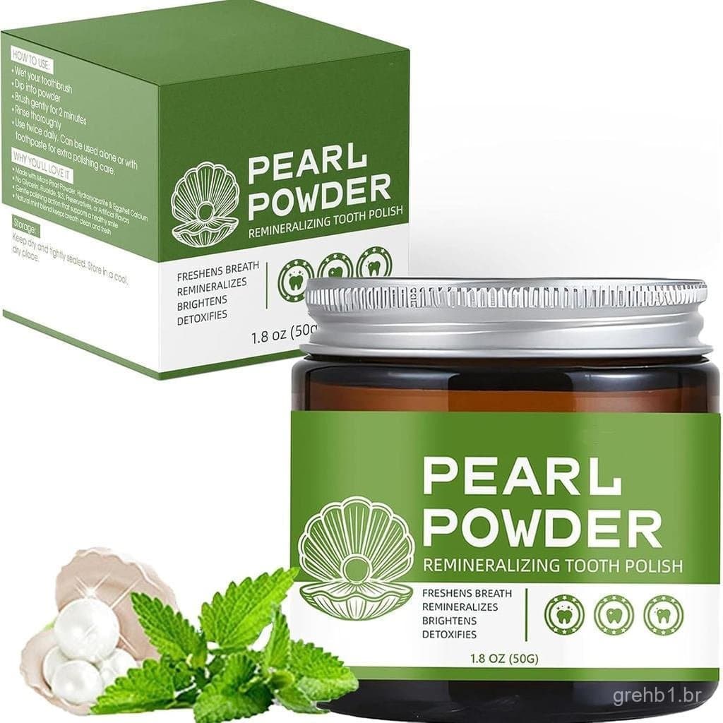 Pó Clareador de Dentes PearlEssence, pasta de dente mineral contendo hidroxiapatita, 2 em 1 pearlPo 82HL 8UDZ