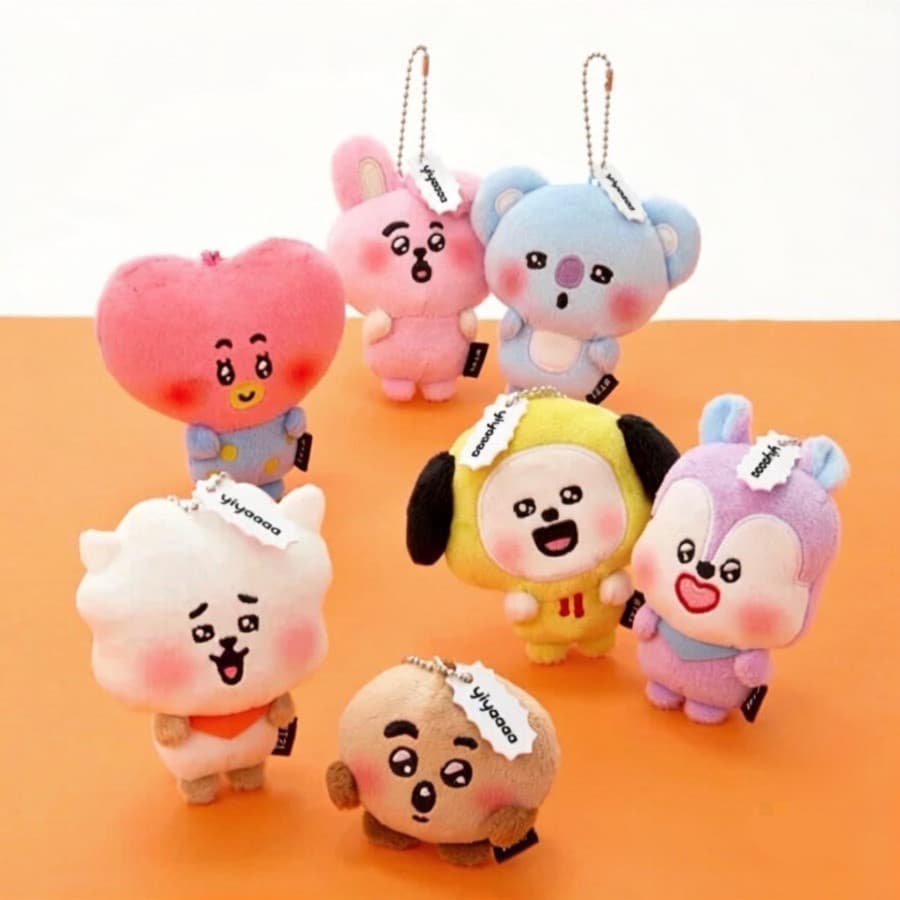 BT21 10 Cm Emoji Fofo E Série Sorridente Figuras De Anime Kawaii Nova Boneca De Brinquedo De Pelúcia Acessórios Fofos De