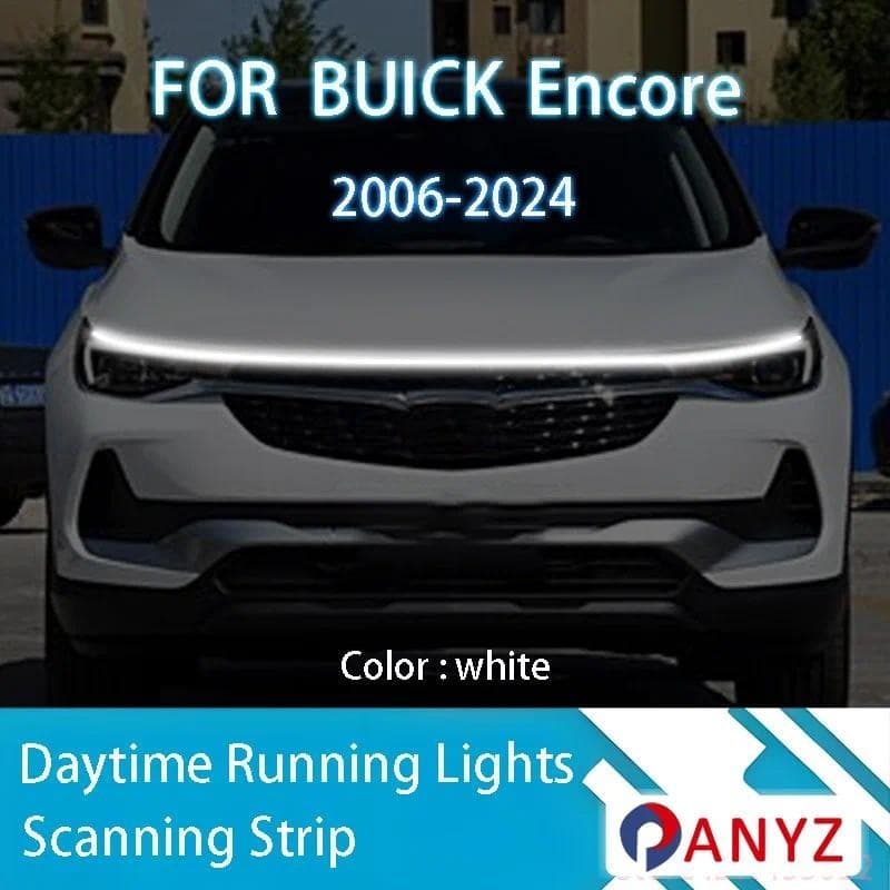Para BUICK Encore 2006-2024 Nova Atualização LED Luz De Circulação Diurna Digitalização Partida Capô Do Carro Guia DRL L