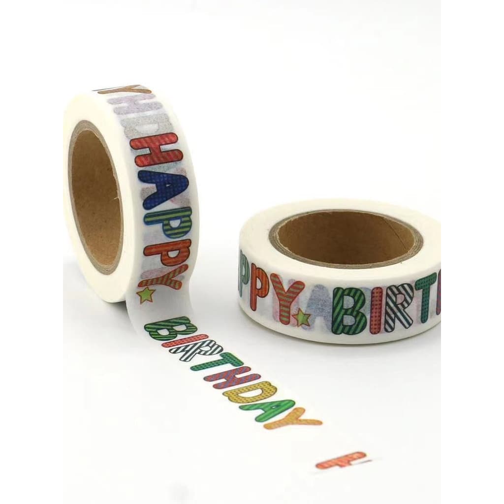 Fita de feliz aniversário dos desenhos animados feliz aniversário adesivo caixa de bolo saco de embalagem decoração das