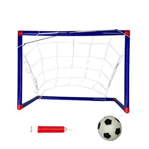 Futebol brinquedo trave azul DDG rede bomba de ar bola 3+ plástico
