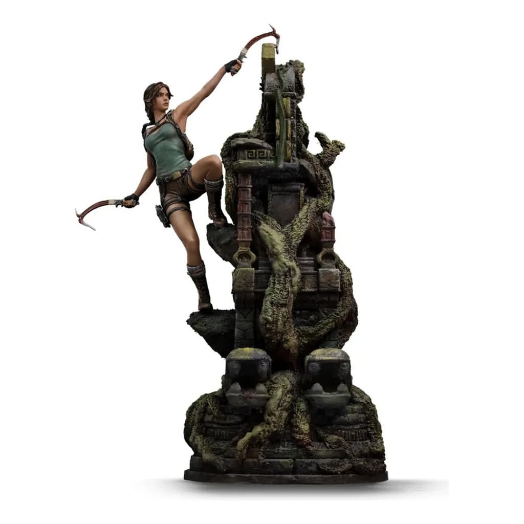 Estátua Tomb Raider Lara Croft Deluxe Iron Studios Edição Limitada Modelo Colecionável para Fãs e Colecionadores