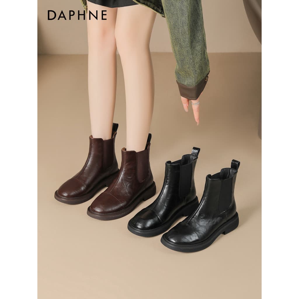 Daphne botas curtas femininas 2026 novo estilo outono Chelsea botas femininas outono inverno estilo britânico Martin bot