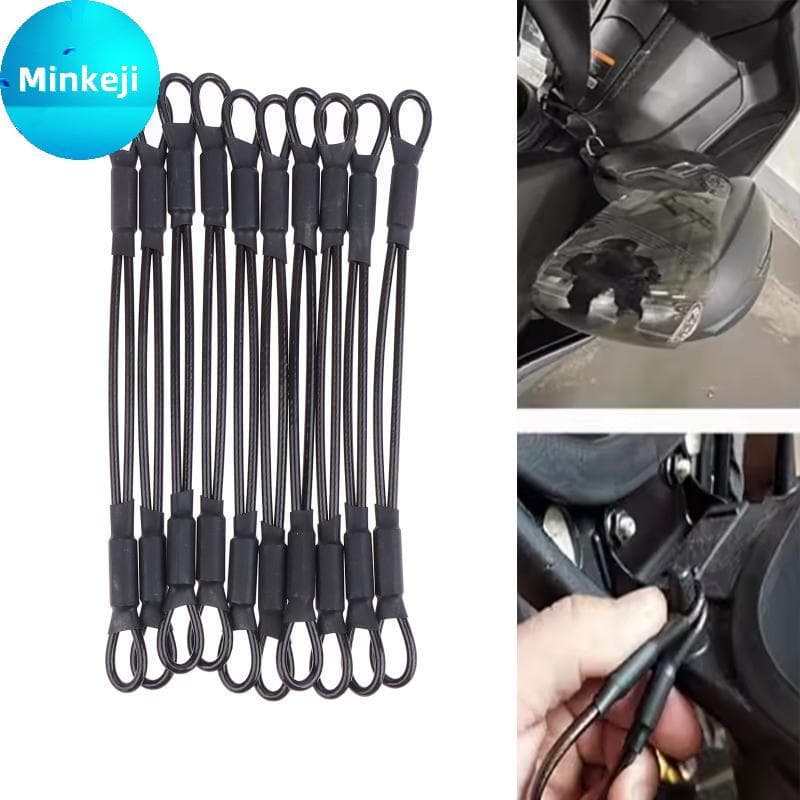 Milleji Corda De Segurança Protetora Anti-Roubo Para Capacete De Aço Inoxidável Capacetes De Moto E Scooter 2/5/10 Unida
