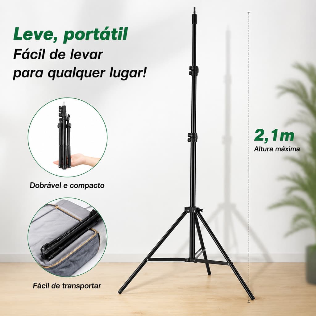 2,1 M Tripé Para Transmissão Ao Vivo E Bastão Para Selfie.Suporte Extensível Para Celular Com Estrutura De Suporte
