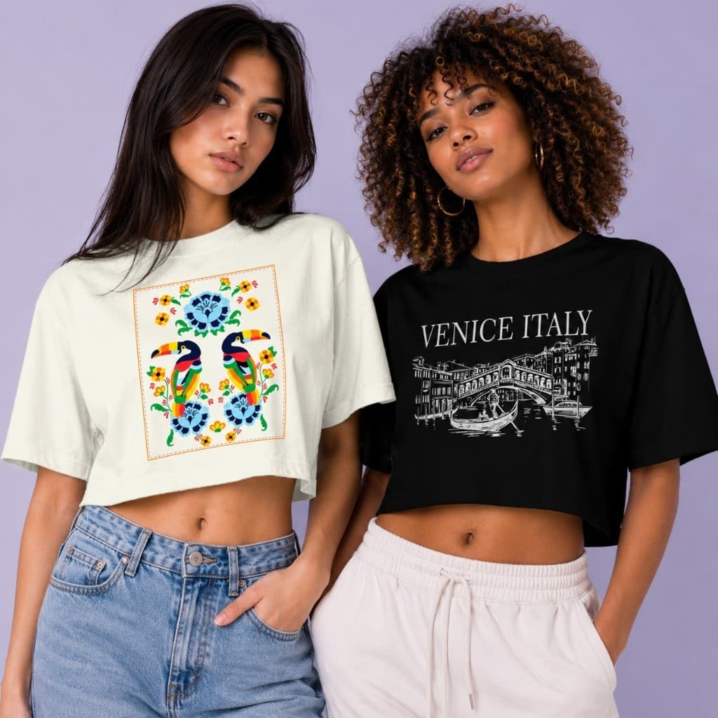 Cropped Feminino Estampado Moda Feminina Camiseta Cropped Manga Curta Looks Casual 100% Algodão