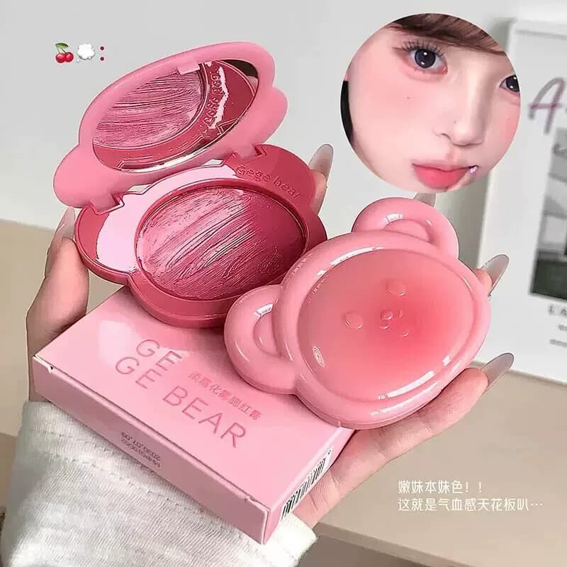 Gege urso bonito blush creme contorno clareamento maquiagem Nude puro desejo Rouge baixa saturação blush de longa duraçã