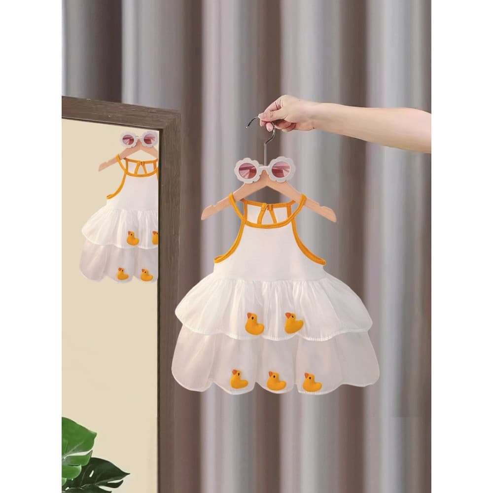 Vestido de verão para meninas, vestido de verão para crianças pequenas, princesa, vestido tipo estilingue, roupas de beb