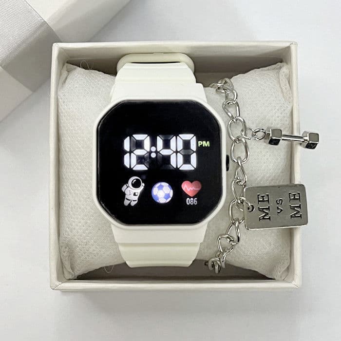 [Desconto de novo produto] Technology Sense LED Spaceman Watch Masculino Feminino Festa de estudante de alta aparência M