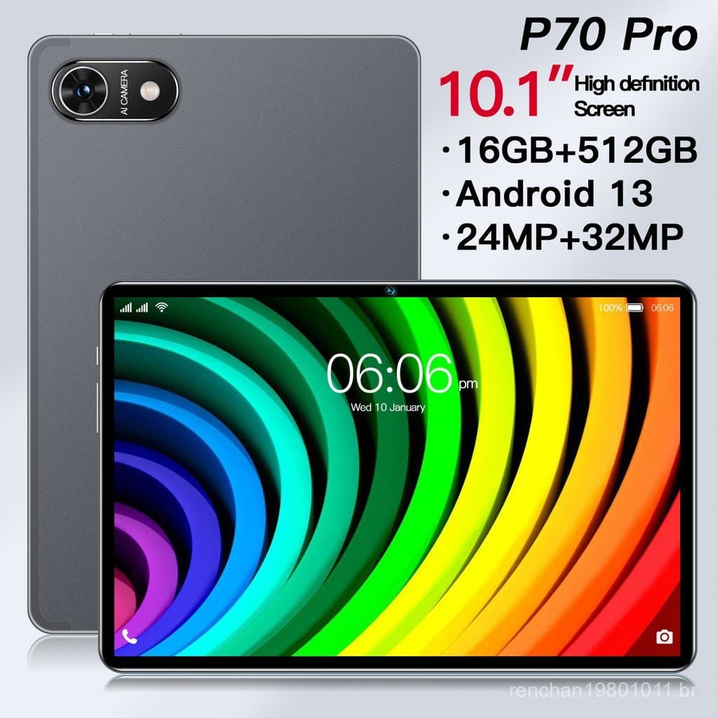 Novo tablet PC transfronteiriço de 10 polegadas P70 Android 512G WiFi Bluetooth com chamadas 4G