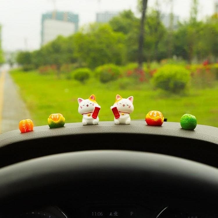 Enfeites de carro de gato da sorte, acenando automático, balanço de mão, fofo, divertido, paz, Interior, Console central