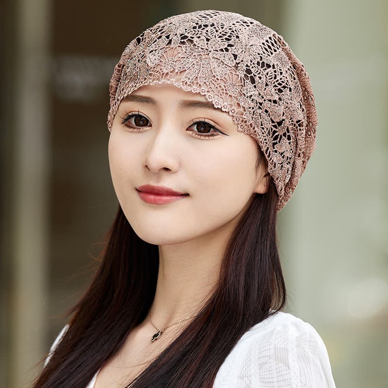 Senhoras estilo fino moda chapéu primavera outono pilha chapéu respirável feminino verão lenço chapéu renda cabeça boné