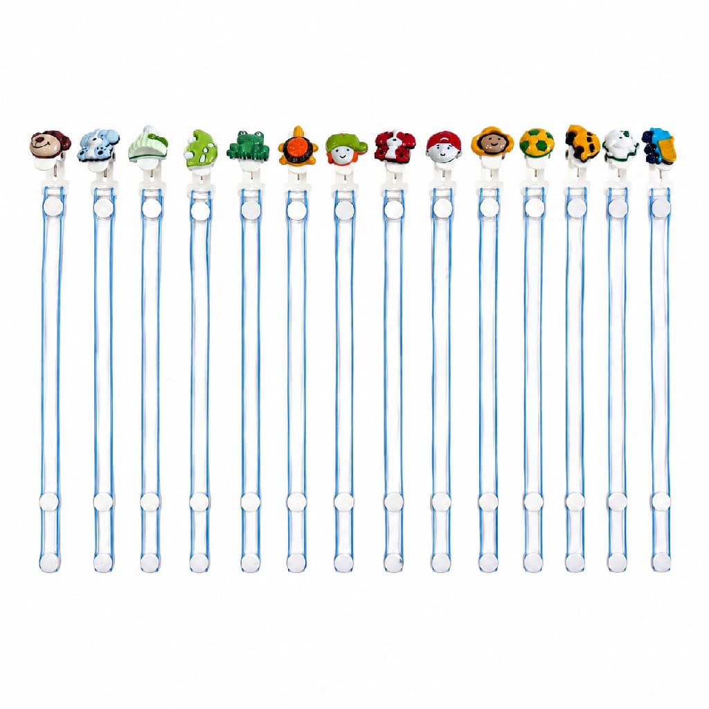 Prendedor de Chupeta Silicone Azul com Aplique decorativo infantil Maternidade Chupeta Prendedores para Chupeta