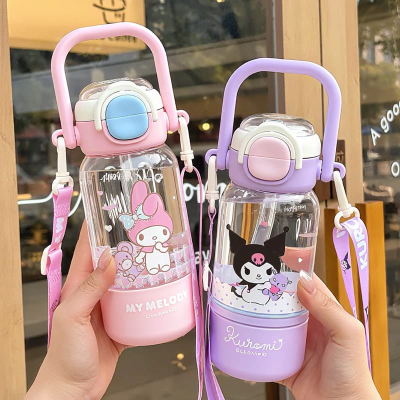 Kuromi copo de água infantil de alto valor, estudantes, escola, copo de plástico especial, meninos, meninas, portátil, d