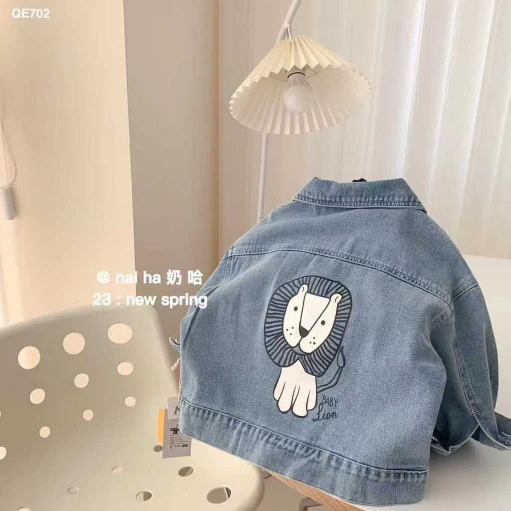 23 primavera novo estilo meninas jaqueta jeans jaqueta lantejoulas coelho bordado na moda crianças lapela camisa jeans t