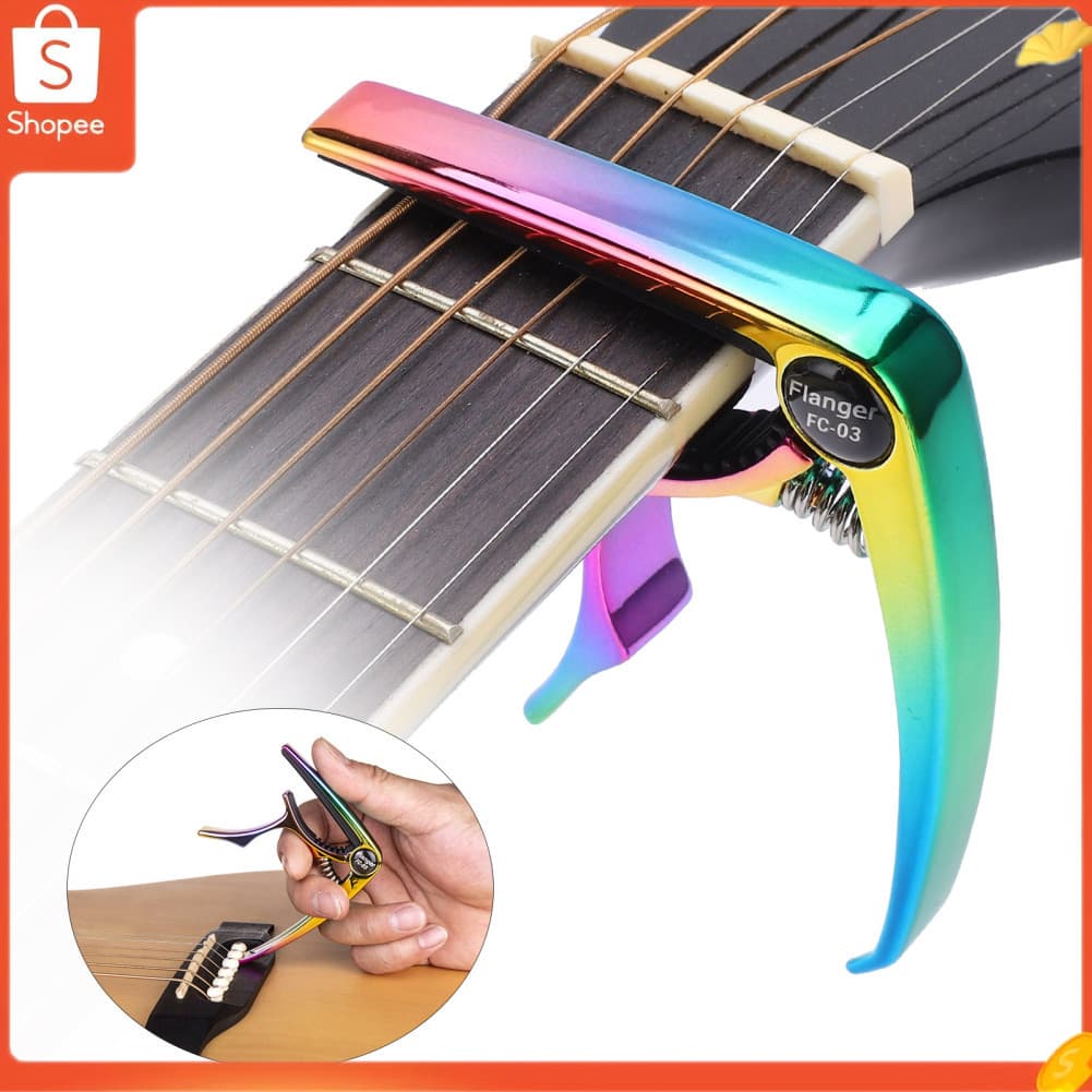audiohome01.br Guitarra Capo Elétrica Liga de Zinco Lindas Cores Folk Pop Acessórios Acústicos FC‑03