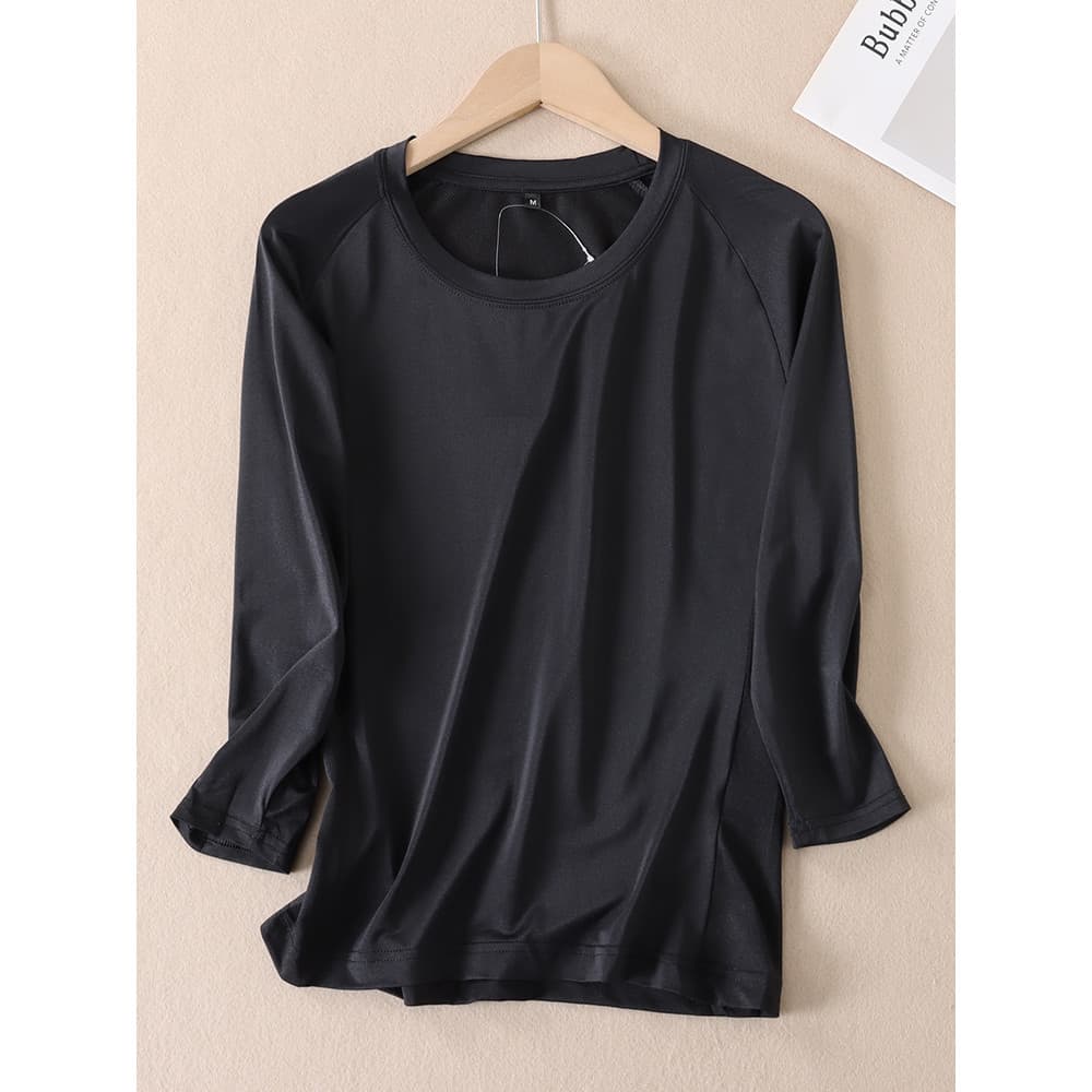 Comércio exterior pedido diário ~ estilo fino sensação legal de secagem rápida respirável esportes camiseta feminina res