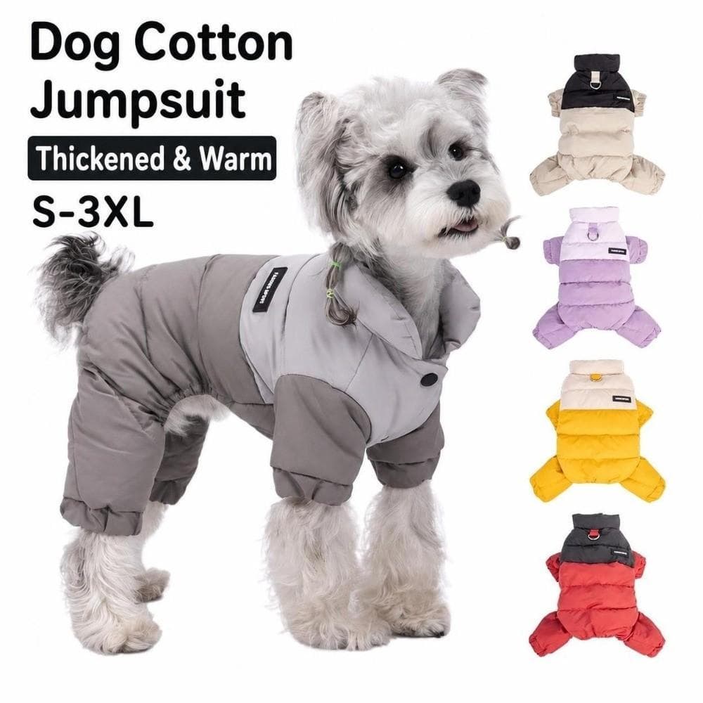 Jaqueta Para Cachorro , Macacão Acolchoado De Algodão Com Isolamento Quente , Roupas Cães Design De Quatro Pernas De Cor
