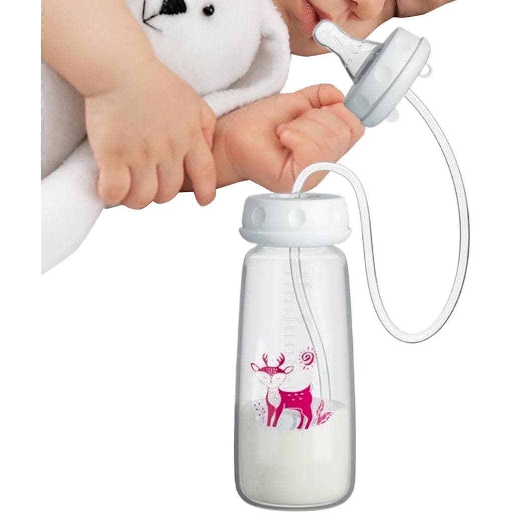 Mamadeira anti-cólicas 3 em 1, com sistema mãos-livres, 2026, 240 ml, à prova de vazamentos, com canudo, mamadeiras com