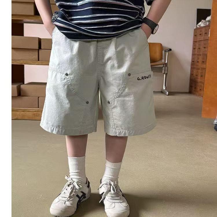 Algodão puro meninos calças casuais crianças soltas All-Match macacão Shorts bonito bebê calças de cinco pontos na moda