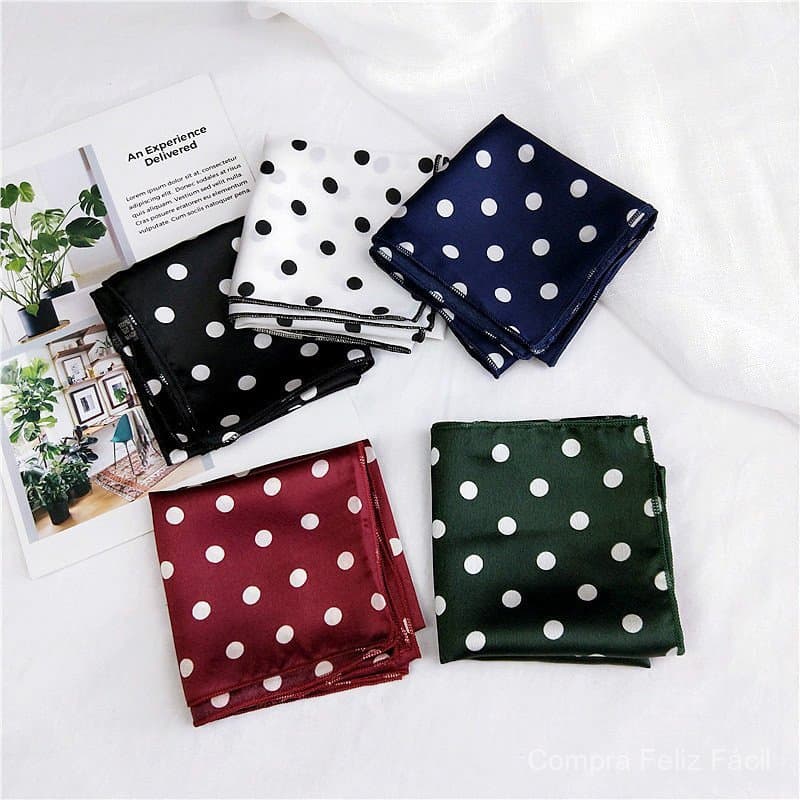 Lenço quadrado feminino de 50cm, lenço de seda, cachecol feminino, lenço de pescoço pequeno, para verão, estilo coreano,