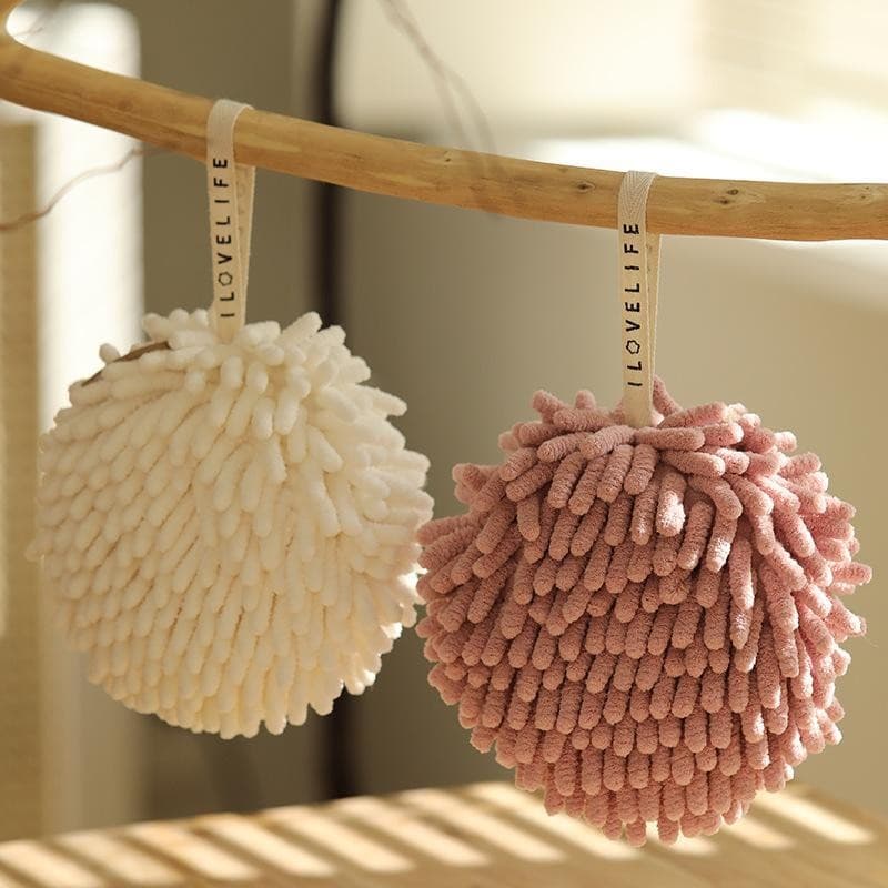 Japonês Ultra-Fino Fibra Chenille Handebol Bonito Pendurado Seco Cozinha Banheiro Circular Pano De Mão