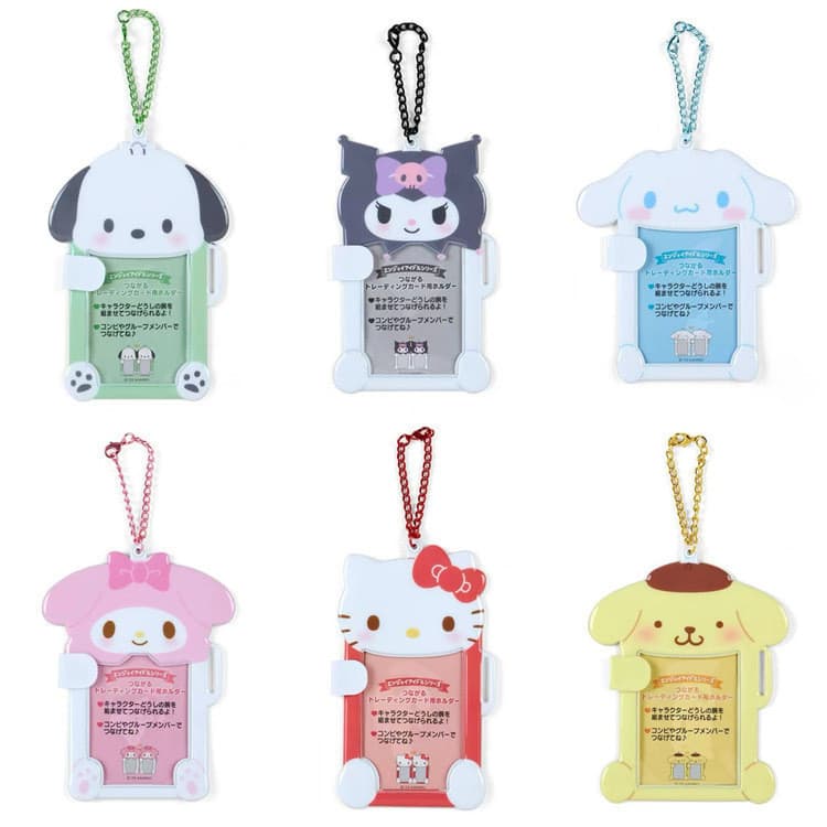 Sanrio Kawaii Melody Kuromi Canela Rolo Pomerânia Pão Bolsa Porta-cartões de foto de cachorro Porta-cartões de desenho a