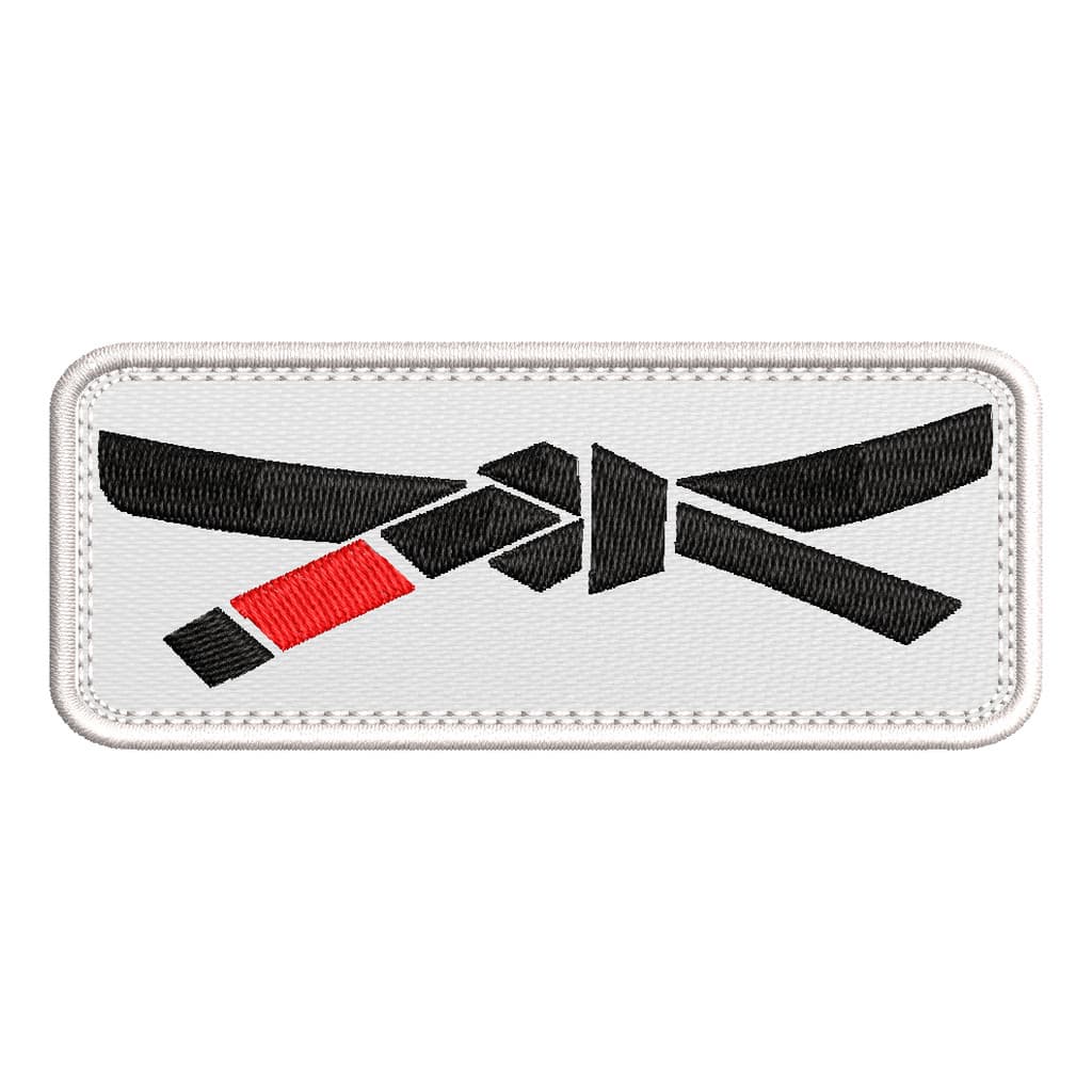 Patch Bordado Faixa Preta Jiu Jitsu 10x4cm