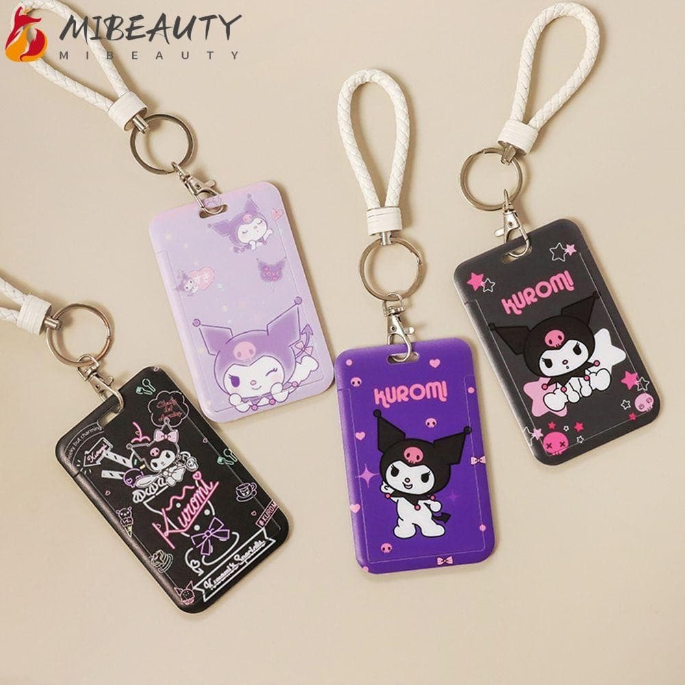 MIBEAUTY Porta-Cartões De Desenho Animado Portátil Kawaii Kuromi Melody Chaveiros De Identificação De Crédito Capa De Ar
