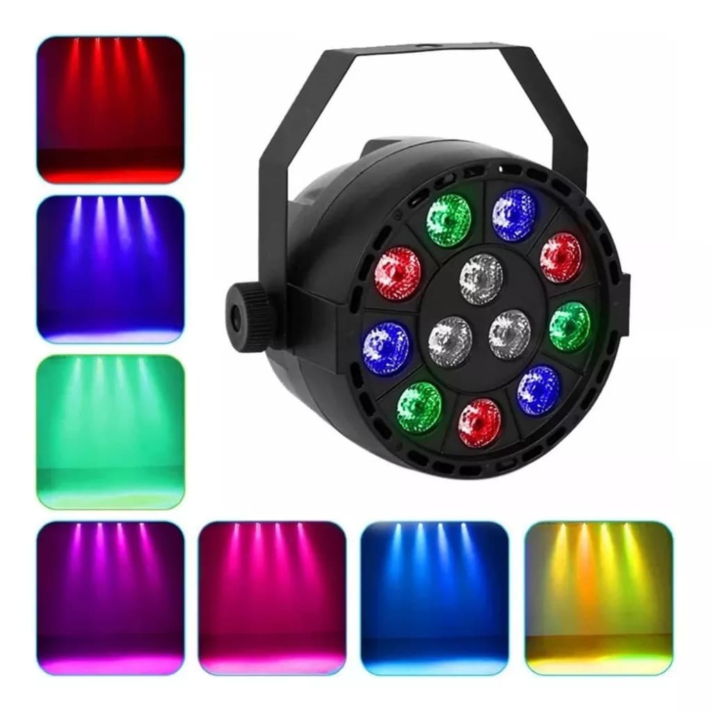 Refletor Canhão 12 Leds Rgbw Profissional Strobo Dmx Balada Jogo De Luz Controle