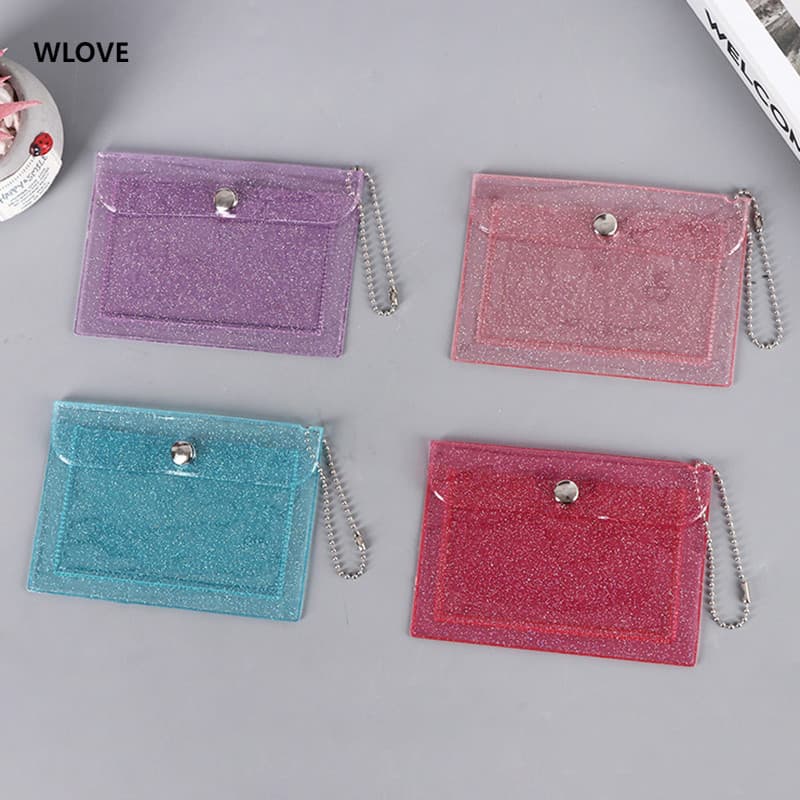 Bolsa Transparente Pequena De 1 Unidade , Carteira Múltipla Com Botão , De Cartão Simples À Prova D'água (WLJQ1022)