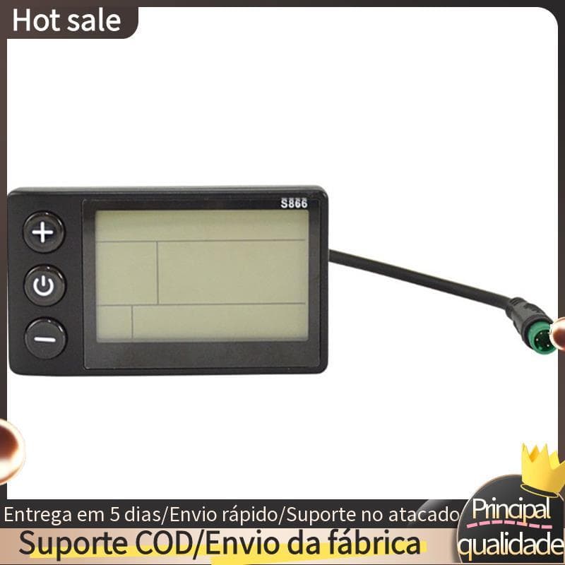 S866 Bicicleta Elétrica Display LCD E-Bike Scooter Elétrico Medidor Painel De Controle Com Plugue À Prova Dwaterproof Ág