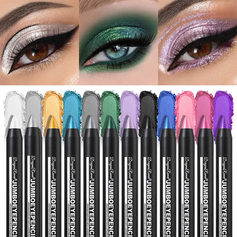 12 Cores Esfumaçado Sombra Lápis Vara À Prova Dwaterproof Água Perolado Metálico Glitter Longa Duração De Olho Iluminado