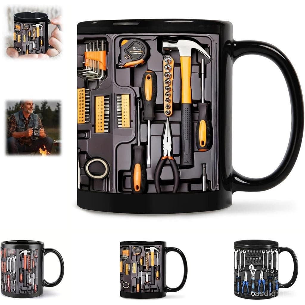 Caneca de Café NewToolbox, 11oz, Caneca de Cerâmica com Design de Caixa de Ferramentas para Mecânico, Presente Engraçado